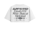 T-shirt Crop femme en coton souple parfait pour les festivals, la musique et les afters de couleur blanc