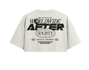 T-shirt Crop femme en coton souple parfait pour les festivals, la musique et les afters de couleur blanc