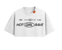 T-shirt Crop femme en coton souple parfait pour les festivals, la musique et les afters de couleur blanc
