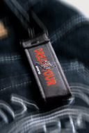 Porte-clé Mosimann X Supported de couleur gris et rouge
