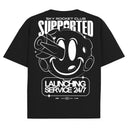 T-shirt Supported Unisexe Oversize coton souple parfait pour les festivals, la musique et profiter de la Stage ! De couleur noir