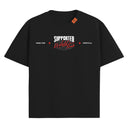T-shirt Supported Oversize coton souple parfait pour les festivals de couleur Noir