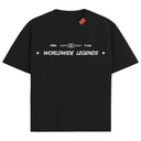 T-shirt Supported Oversize coton souple parfait pour les festivals, la musique electro de couleur Noir