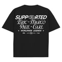 T-shirt Supported Oversize coton souple parfait pour les festivals, la musique electro de couleur Noir